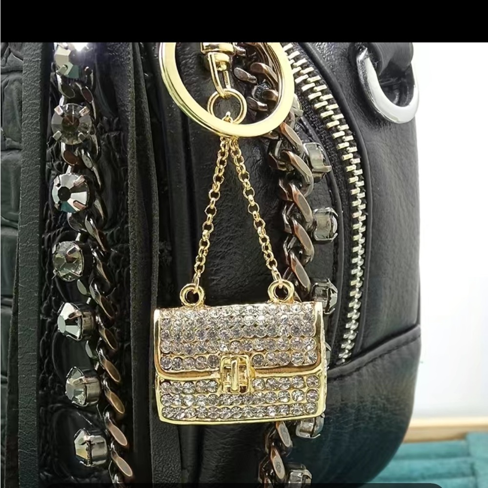 Mini rhinestone bag, keychain or bag charm - Picture 1 of 1